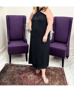 BE Stage Halter Neck Woven Dress - Blue