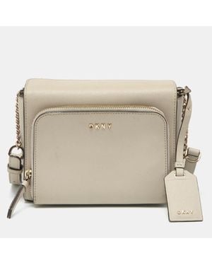 DKNY Light Leather Bryant Park Pocket Crossbody Bag - Natural