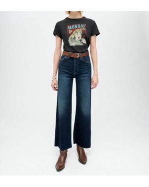 RE/DONE High Rise Wide Leg Crop Jean In Barely Worn - Blue