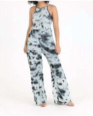 Angie Smocked Tie Dye Sweater - Blue