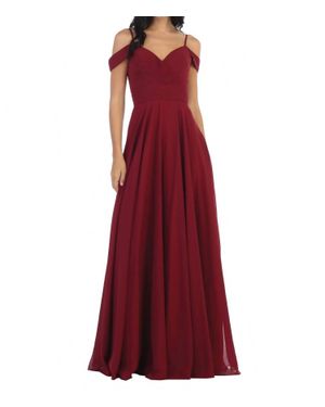 EVA Off Shoulder Maxi Dress - Red