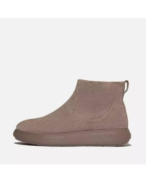 Fitflop Iq-Comff Suede Zip Ankle Boots - Brown