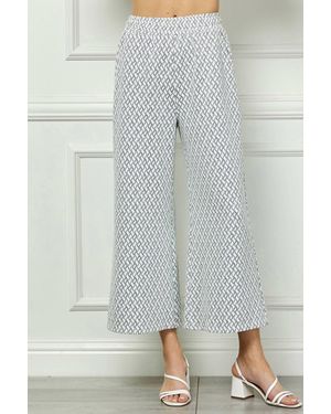 See And Be Seen Metallic Jacquard Cropped Pants - Gray