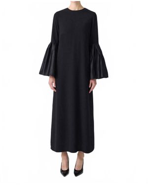 Touché Privé Taffeta Sleeve Detailed Maxi Dress - Black