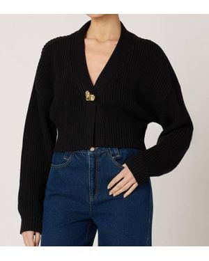 Cleobella Heart Sweater Cardigan - Black