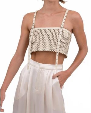 NonChalant Label Karter Crop Top - White