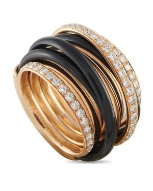 De Grisogono Allegra 18K Rose 1.75Ct Diamond And Ceramic Ring Dg04-040826 - Metallic