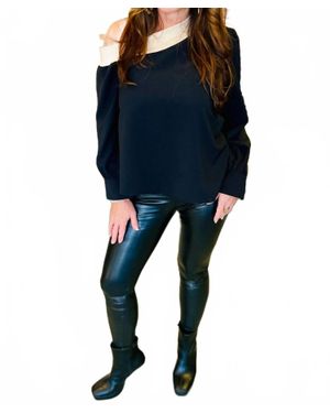 Q2 Leather Look Leggings - Black
