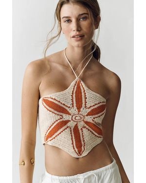 Pilcro Beaded Halter Starfish Tank Top - Brown