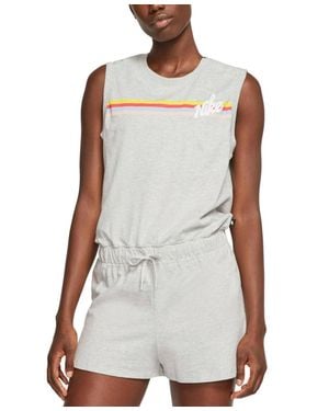 Nike Cotton Striped Romper - White