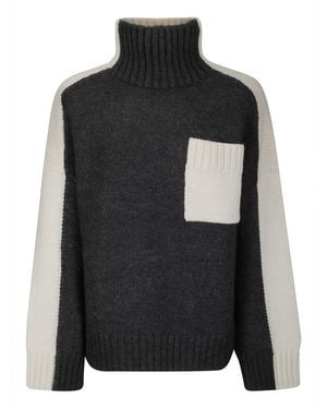 JW Anderson Two Tone Patch Pocket Sweater Sweater - Black