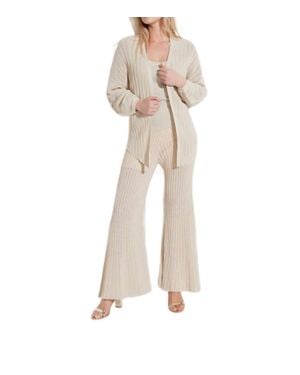 oolala Lurex Cardigan Sweater - Natural