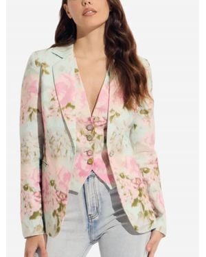 oolala Pastel Viscose One Button Blazer - Natural