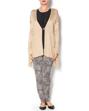 Kensie Drawstring Tie Cardi - Multicolor