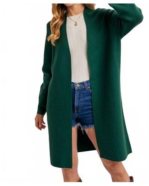 Bluivy Open Front Knit Layering Sweater Cardigan - Green