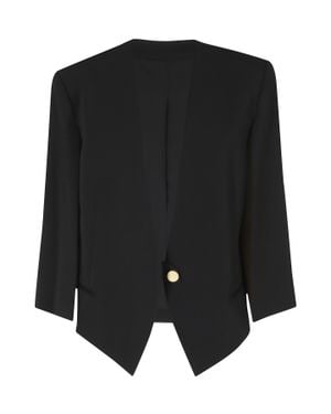 Alberta Ferretti Cady Stretch Open Sleeves Viscose Blazer - Black