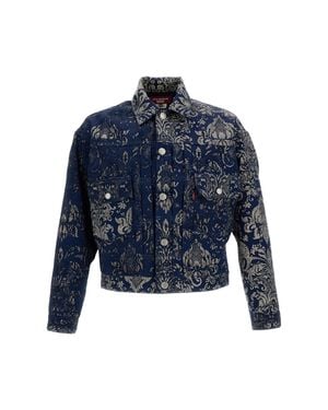 Junya Watanabe X Levi's Damask Tracker Jacket - Blue