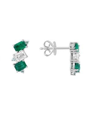 Effy Fine Jewelry 14K 2.65 Ct. Tw. Diamond & Emerald, Sapphire Earrings - Green