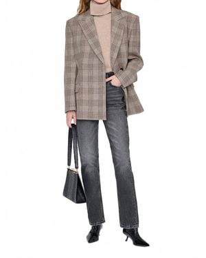 Anine Bing Aretha Single-Breasted Blazer - Natural