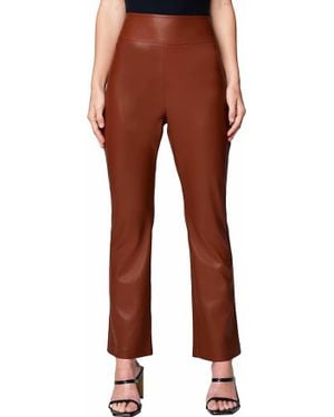 Blank NYC Vegan Leather Wide Yoke Kick Flare Pant - Red