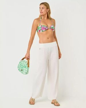 Lilly Pulitzer 30" Enzo Cotton Cover-Up Pant - White