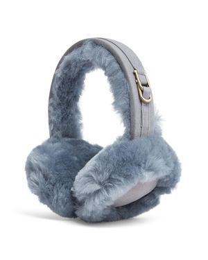 Infinity Leather Sheepskin Shearling Winter Ear Muffs Warm Comfortable - Blue