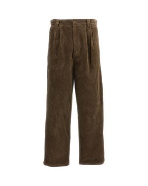 A.P.C. Pleated Tapered Cotton Corduroy Pants - Brown