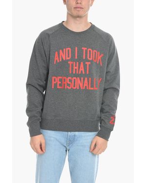 Scrimmage Cotton-Blend Crewneck Sweatshirt With Contrast Print - Gray