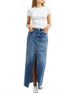 Tractr Denim Maxi Skirt - Blue