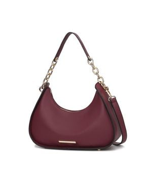 MKF Lottie Vegan Leather Hobo Handbag Half Moon By Mia K - Purple