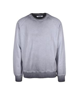 Grifoni Crew Neck Sweatshirt With Raglan Sleeves And Gradient Texture - Gray