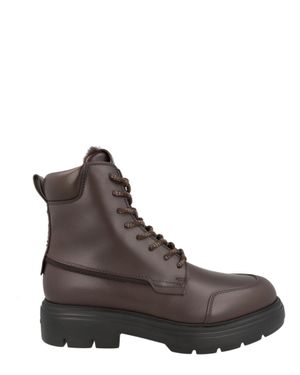 Ferragamo Corallo Leather Combat Boots - Brown