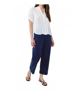 Bella Dahl Short Sleeve Pintuck Shirt - Blue