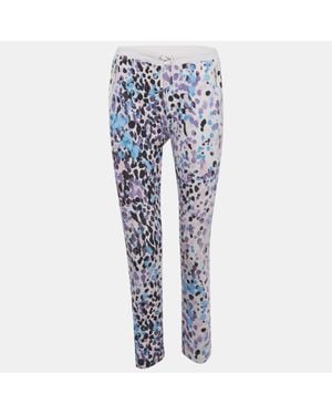 Roberto Cavalli Printed Cotton Capri Pants - Blue