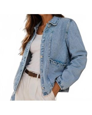 Indie & Co Willow Scallop Denim Jacket - Blue