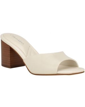 Calvin Klein Toven Padded Insole Slip On Block Heel - White