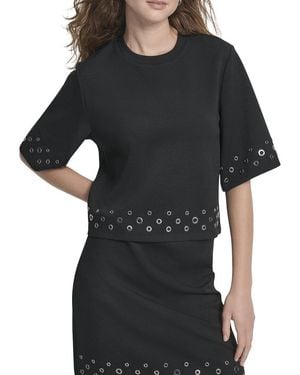 DKNY Ponte Knit Top - Black