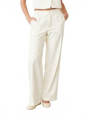 Monrow Soft Twill Patch Pocket Pant - Natural