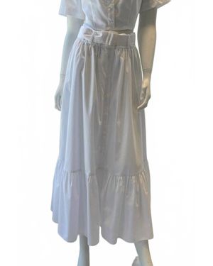 Matthew Bruch Button Down Midi Skirt - Gray