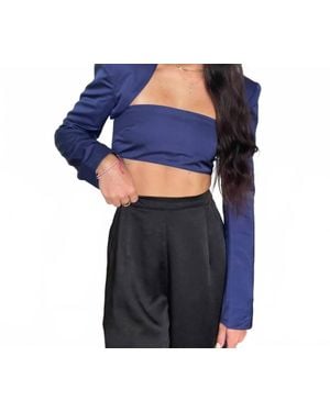 WeWoreWhat Bolero Cropped Top - Blue