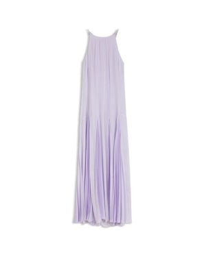 BOSS Sleeveless Dress With Plissé Skirt Inserts - Purple