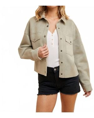 In-Loom Addy Cropped Suede Jacket - Natural
