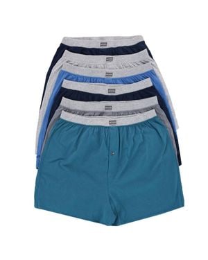 Fruit Of The Loom Big And Tall Knit Boxers Assorted (6 Pack) - Blue