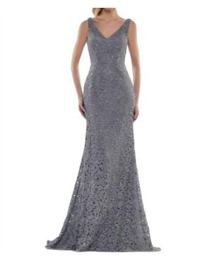 Marsoni by Colors Lace A-Line Gown - Gray