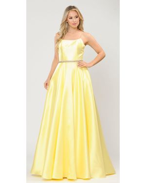 TRUEDAMES Strappy Backless A-Line Dress - Yellow