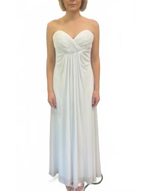 Alyce Paris Strapless Chiffon Gown - White