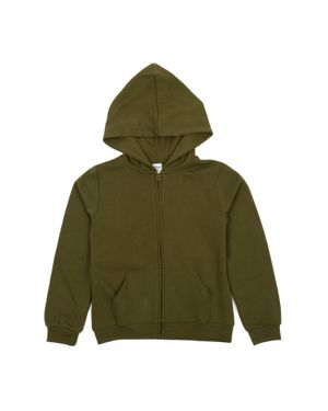 Leveret Zipper Polyester Cotton Hoodie - Green