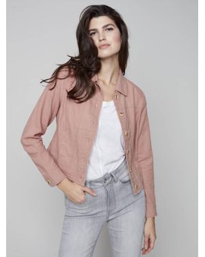 Charlie b Nougat Linen Jacket - Pink