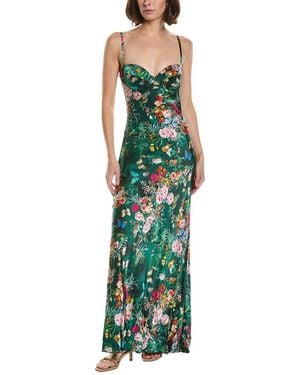 L'Agence Sayla Long Dress - Green