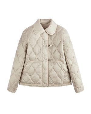 Fay Quilted Short Coat With Toggle Closures - Natural